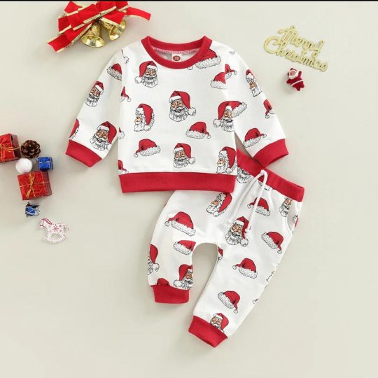 2-Piece Santa Claus Christmas Pajama Set