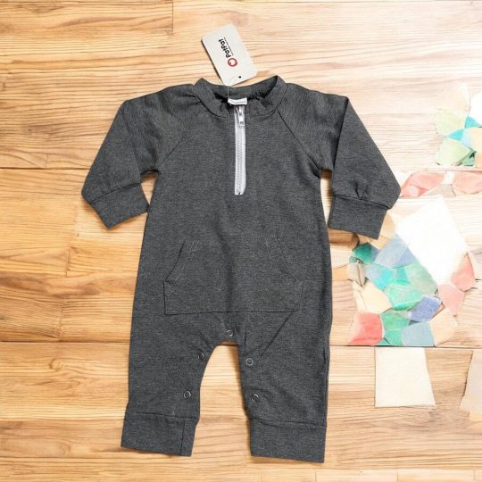 Cozy Charcoal Baby Romper