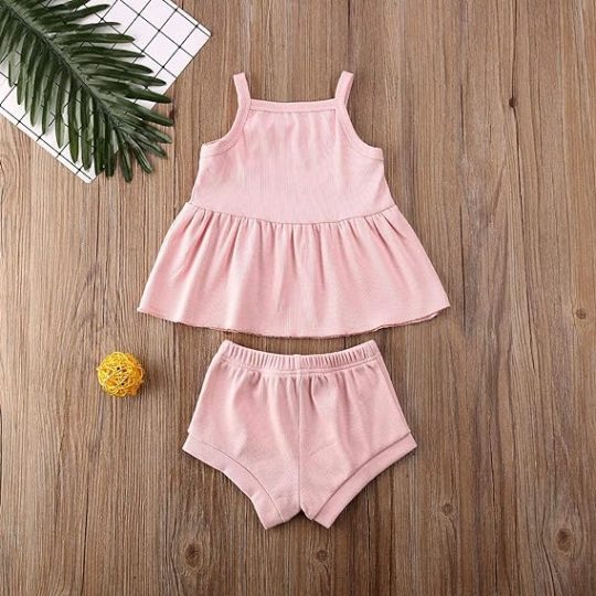 2-Piece Pink Ruffle Baby Outfit